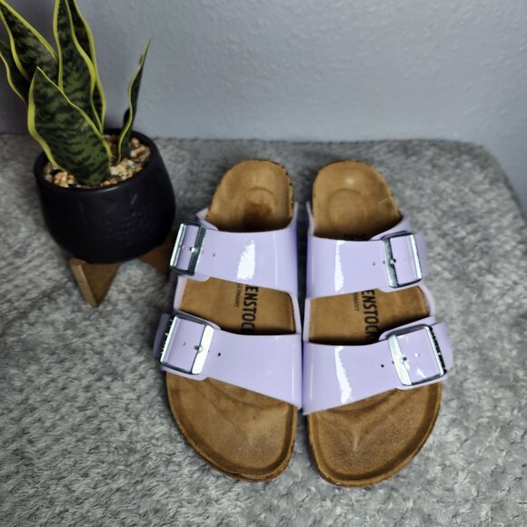 NWOT -Birkenstock Arizona Birko-Flor Purple Fog - Size 37 Narrow, 6.5-7 (US) - Picture 1 of 10